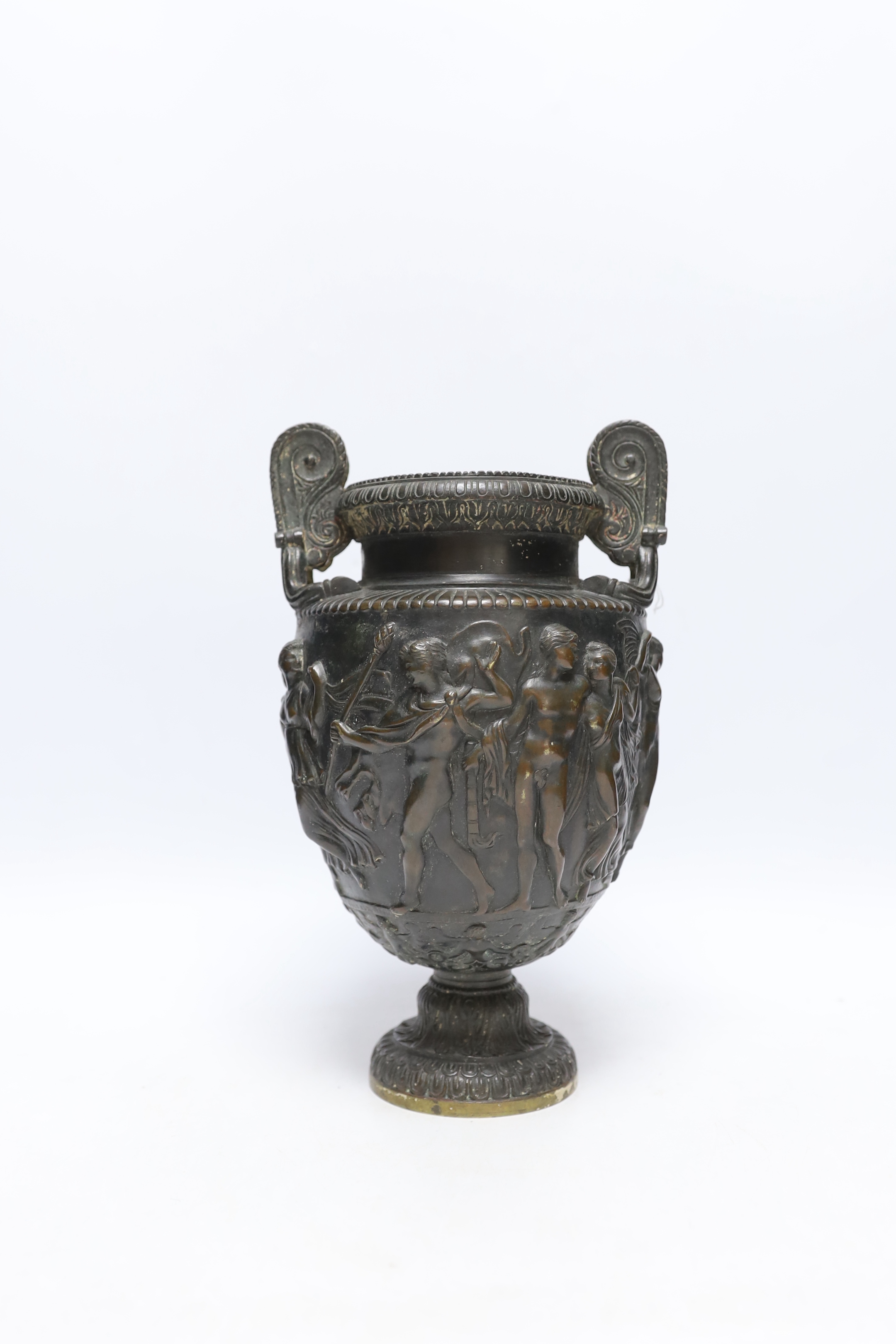 An early to mid 20th century bronze model of the ‘Townley Vase’ 28cm